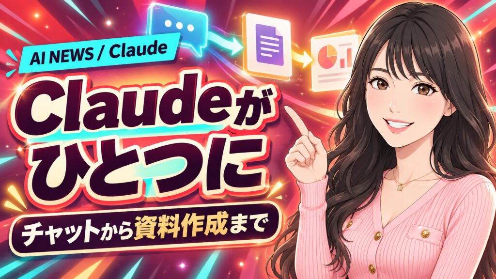 ClaudeのチャットとCoworkが一つに。資料作成まで会話から