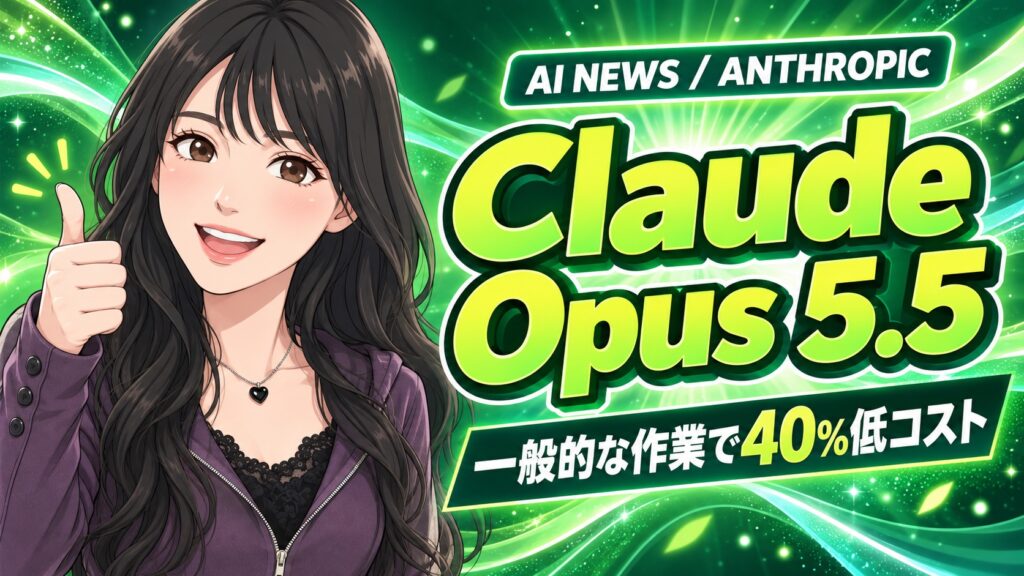Claude Opus 5.5登場!AIの作業コストを見直す新モデル