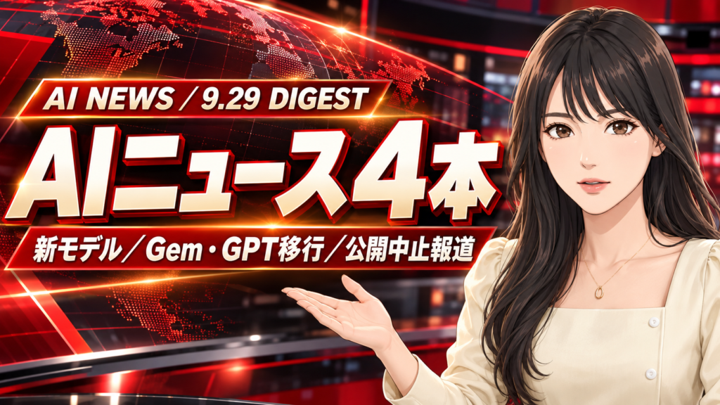 今日のAIニュースは、新モデルの公開と、使い慣れた機能の移行が同時に動いた一日です。