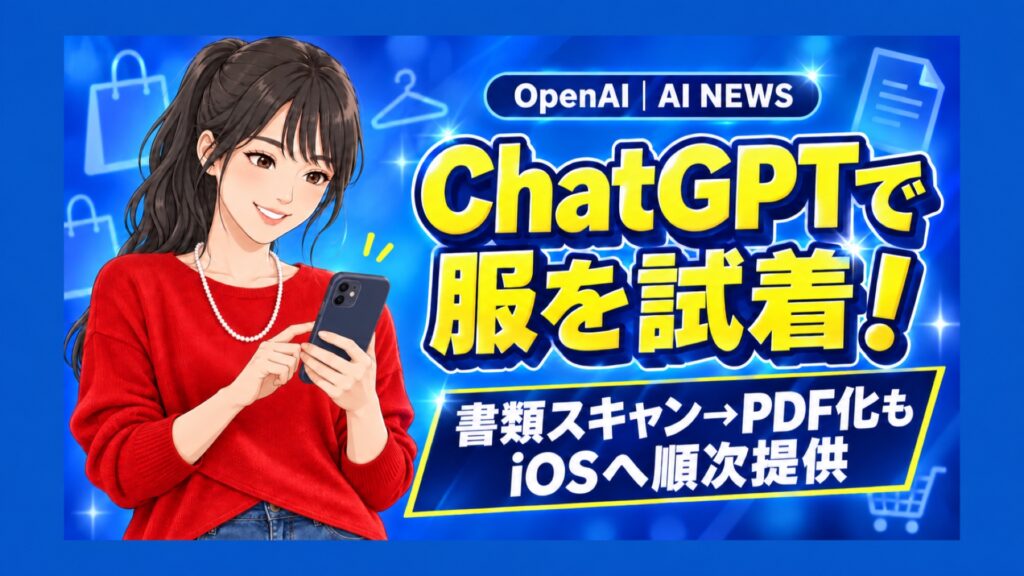 ChatGPTで服を試着！書類のスキャン・PDF化も登場