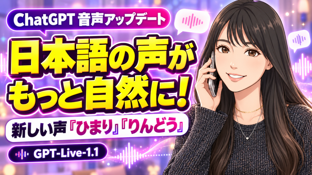 ChatGPTの日本語音声が更新！「ひまり」「りんどう」を試してみよう
